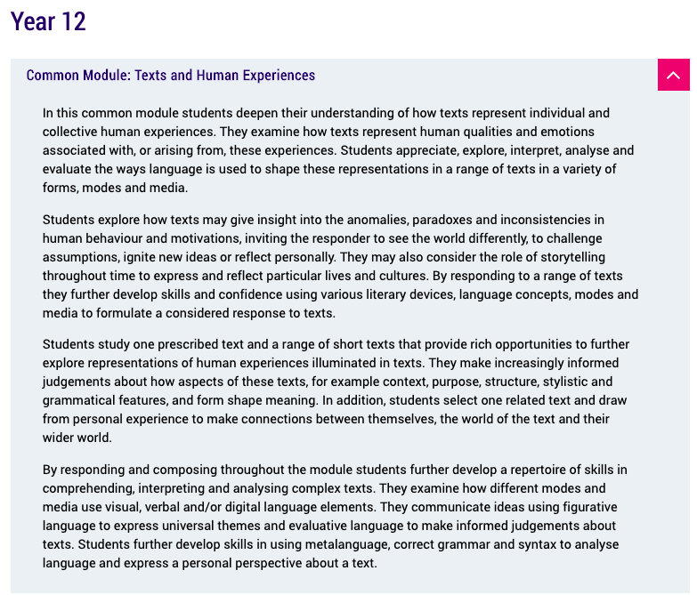 Approaching and Understanding the Common Module: Human Experiences 2019 - 2023